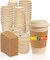 100% Compostable Coffee Cups With Lids & Sleeves - 12 Oz (100 Counts) To Go Coffee Disposable Bagasse Cups |Sturdy & Eco-Friendly Cups for Cafes, Party, Office